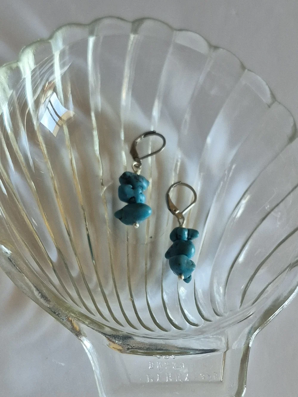 Turquoise Nuggets Dangle Earrings - - Picture 1 of 4